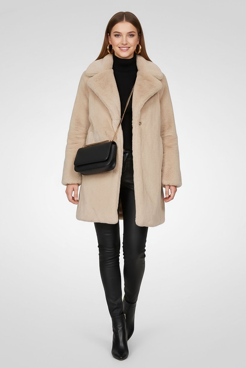 Women Long Sleeve Textured Softshell Jacket, Beige