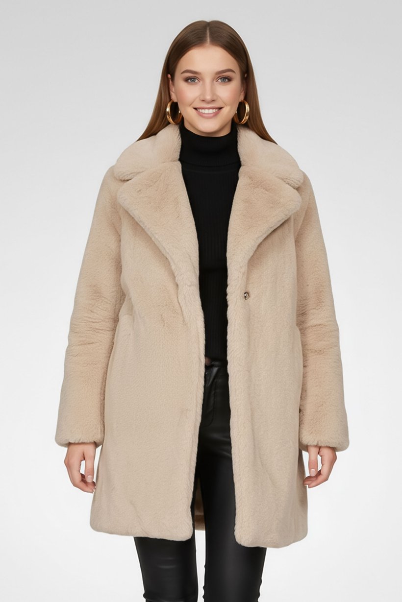 Women Long Sleeve Textured Softshell Jacket, Beige