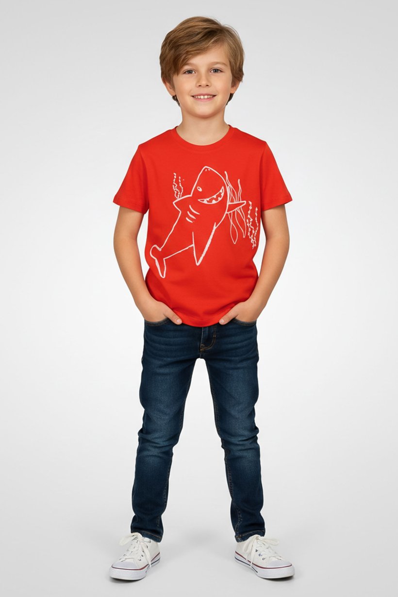 Buy Hamleys Kids Boy Short Sleeve Graphic Print T-Shirt, Red Online ...