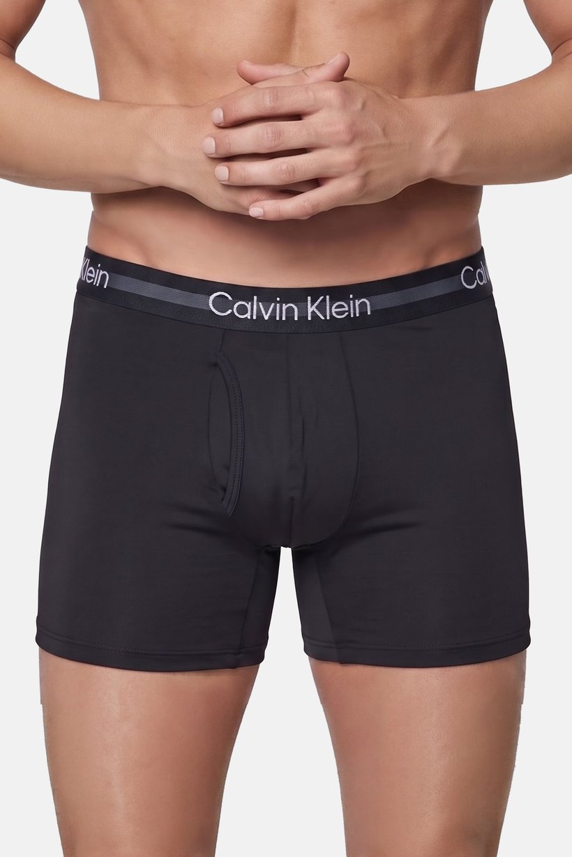 Men 3 Pcs Brand Logo Boxer Briefs, Black