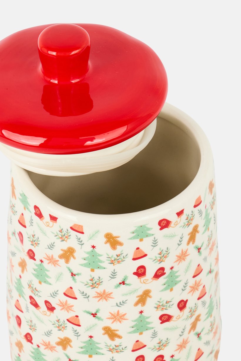 Christmas Ceramics Cookie Jar, Multicolor