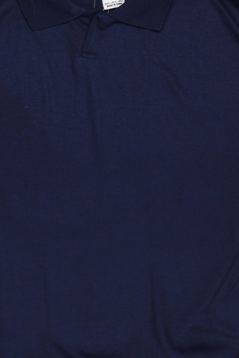 Men Spread Collar Knitted Sweater, Dark Navy