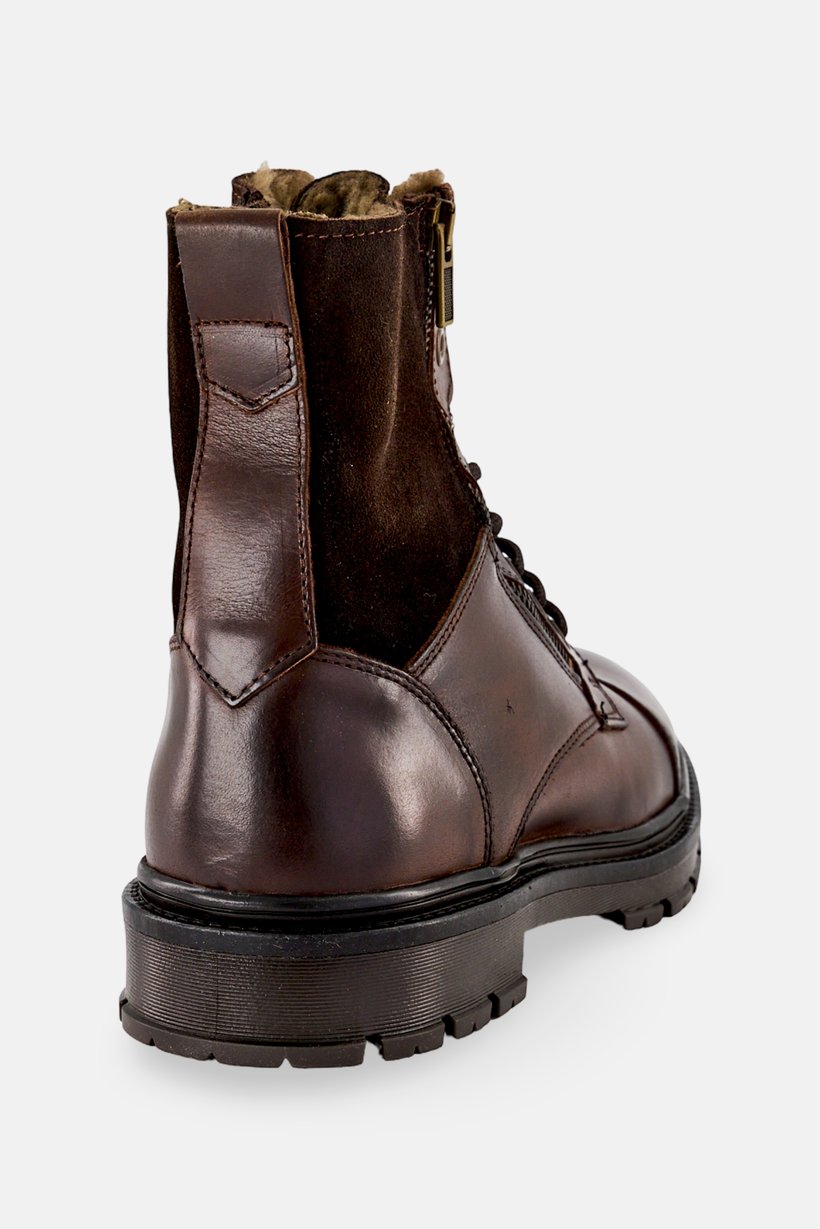 Men Aaren Zipper Closure Ankle Boots, Dark Brown