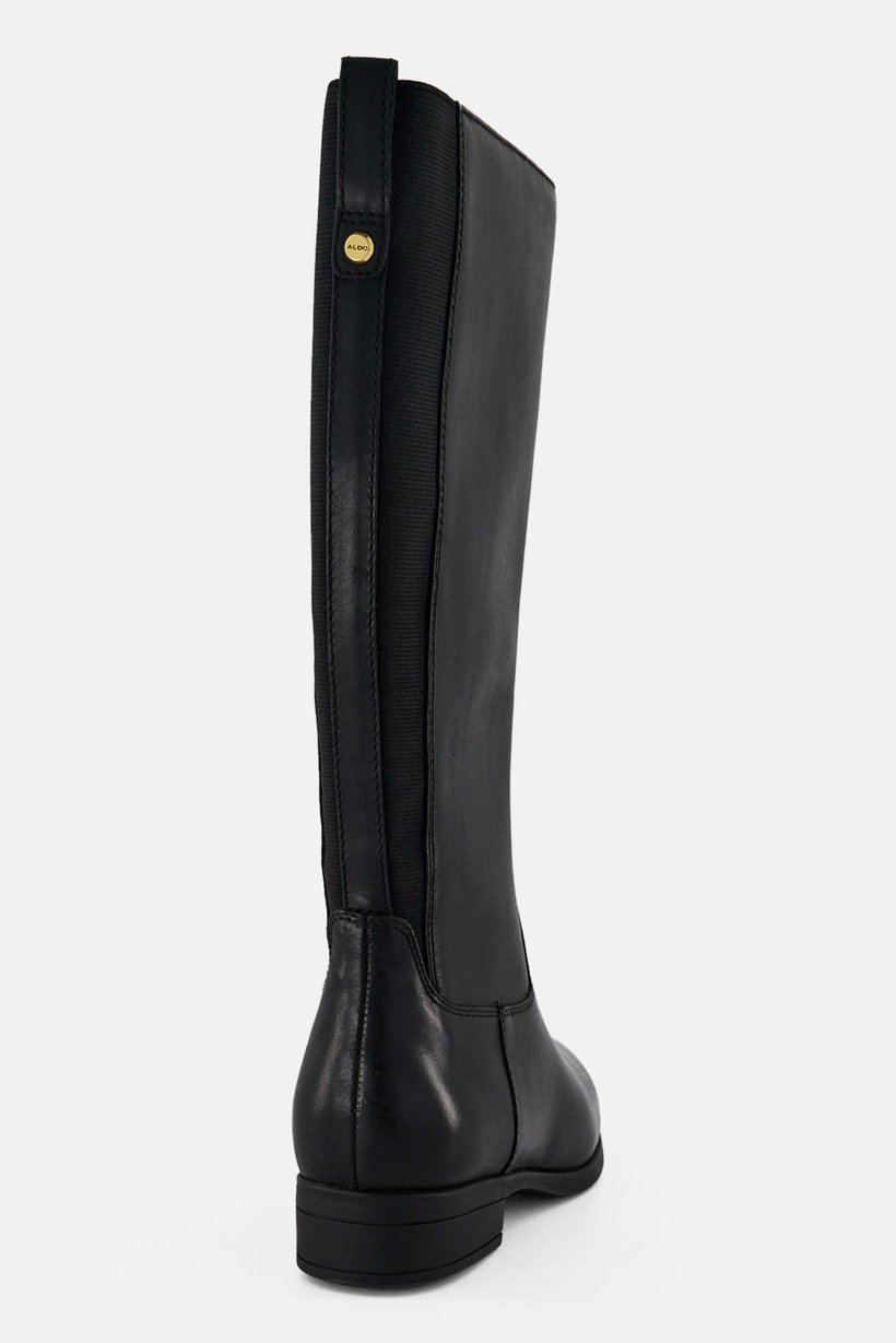 Women Wicoenitall Side Zipper Knee-Length Boots, Black