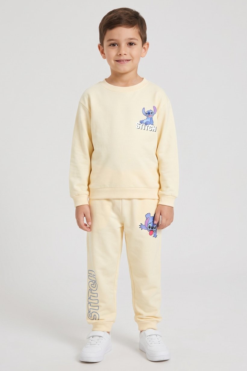 Disney x Lilo Stitch Toddlers Boy 2 Pieces Graphic Print Sweatshirt And Sweatpants Set, Multicolor