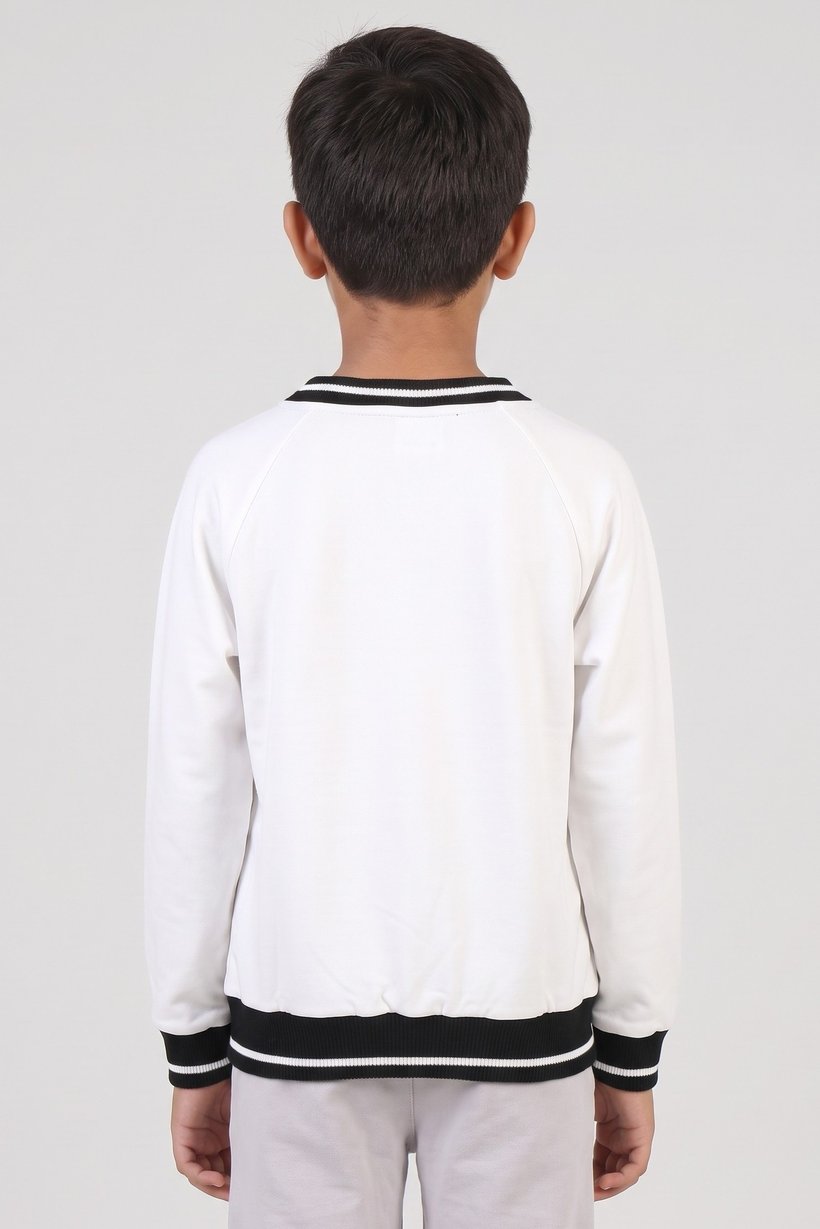 Kids Boy V-Neck Long Sleeve Graphic Print Sweatshirt, Multicolor