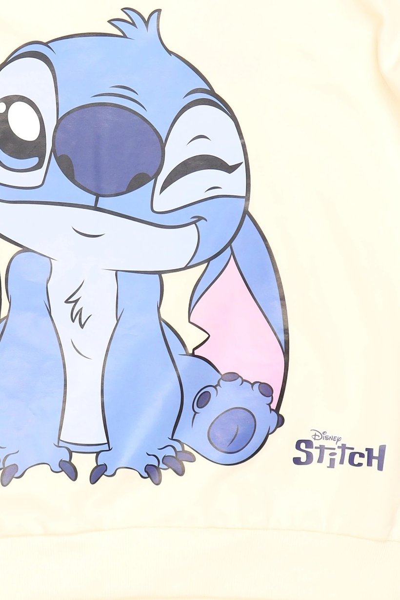 Kids Girl 2 Pieces Lilo And Stitch Hoodie And Pants Set, Cream