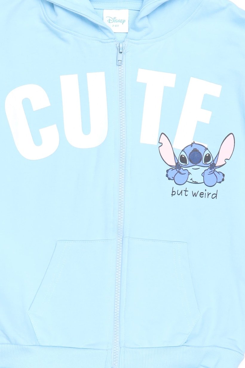 Disney x Lilo Stitch Kids Girl 2 Pieces Graphic Print Hoodie And Sweatpants Set, Multicolor