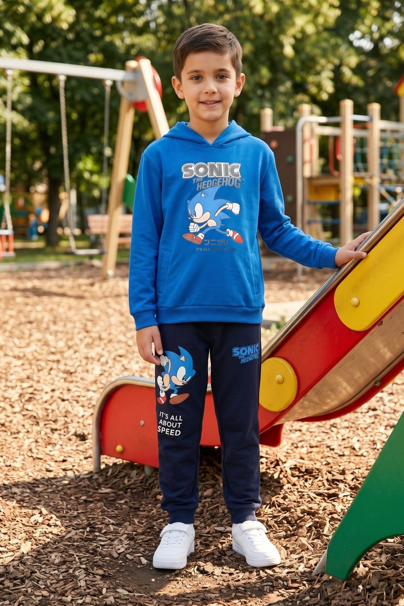 Kids Boy 2 Pcs Graphic Print Long Sleeve Hoodie And Jogger Set, Multicolor