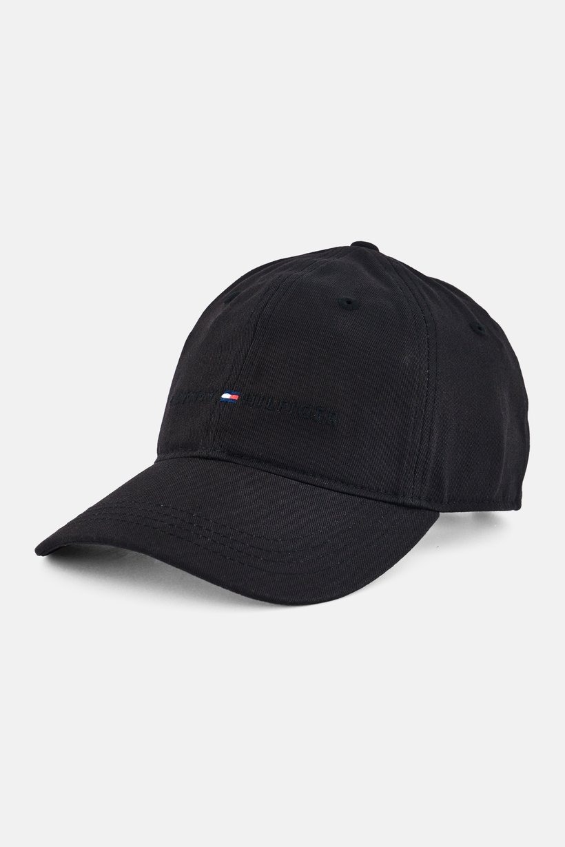 Men Embroidered Logo Cap, Black