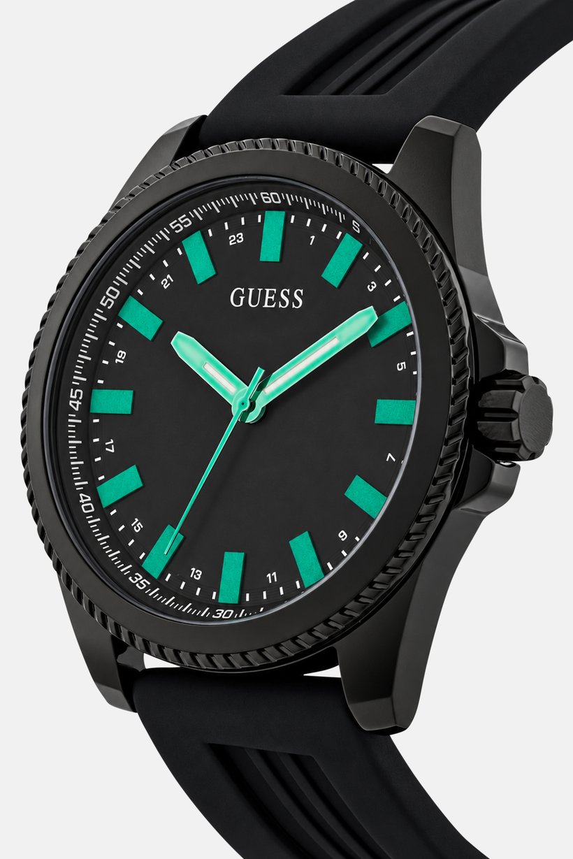 Men GW0639G4 Quartz Silicone Strap Watch 44 mm, Black