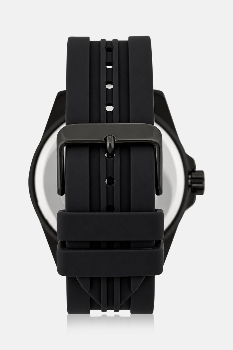 Men GW0639G4 Quartz Silicone Strap Watch 44 mm, Black