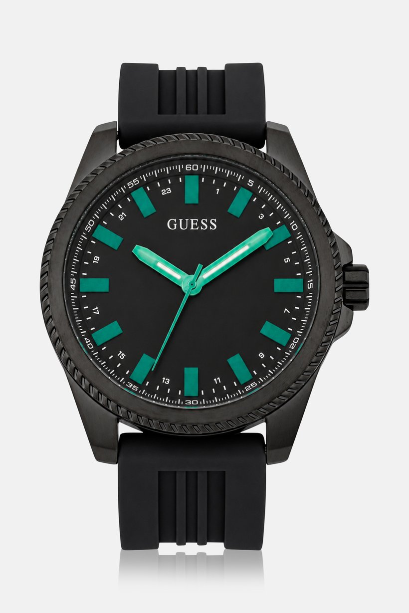 Men GW0639G4 Quartz Silicone Strap Watch 44 mm, Black