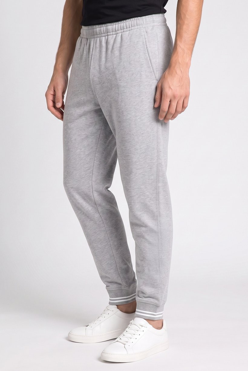 Men Regular Fit Embroidered Logo Jogger Pants, Grey