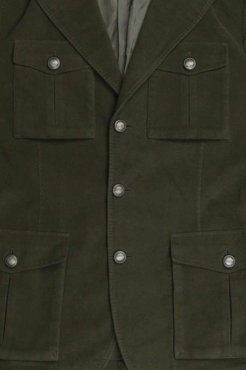 Women Textured Belted Jacket Shirt, Olive