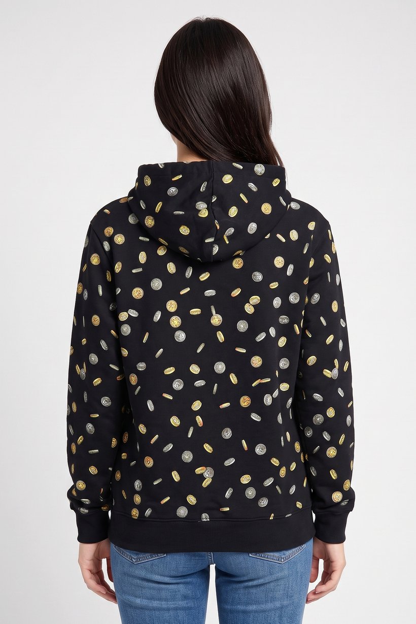 Women Long Sleeve Graphic Print Hoodie, Multicolor