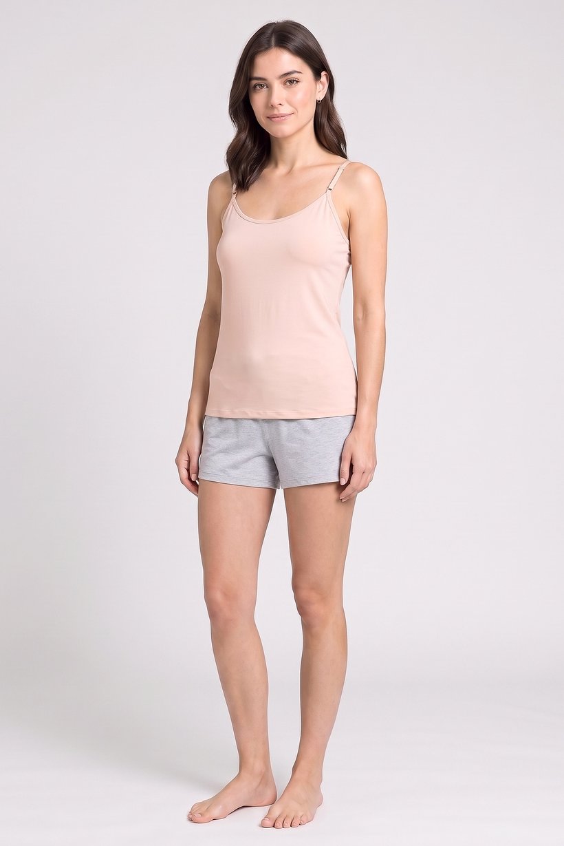 Women 2 Pieces Solid Sleeveless Sleepwear Tank Top, Multicolor