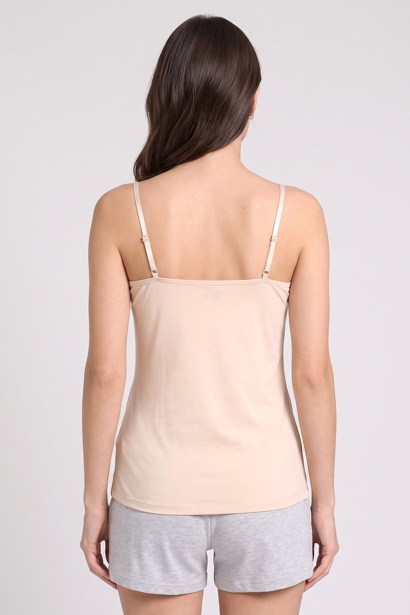 Women 2 Pcs Solid Sleepwear Lace Tank Top, Multicolor