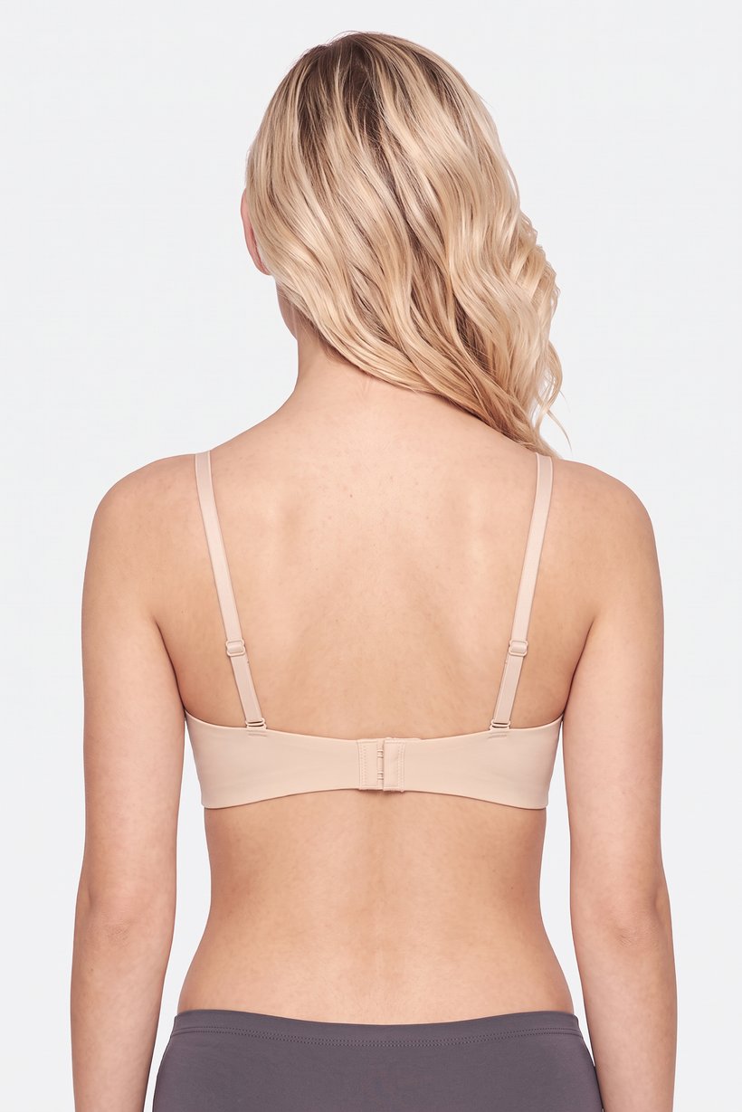 Women Plain Lightly Padded Bra, Beige