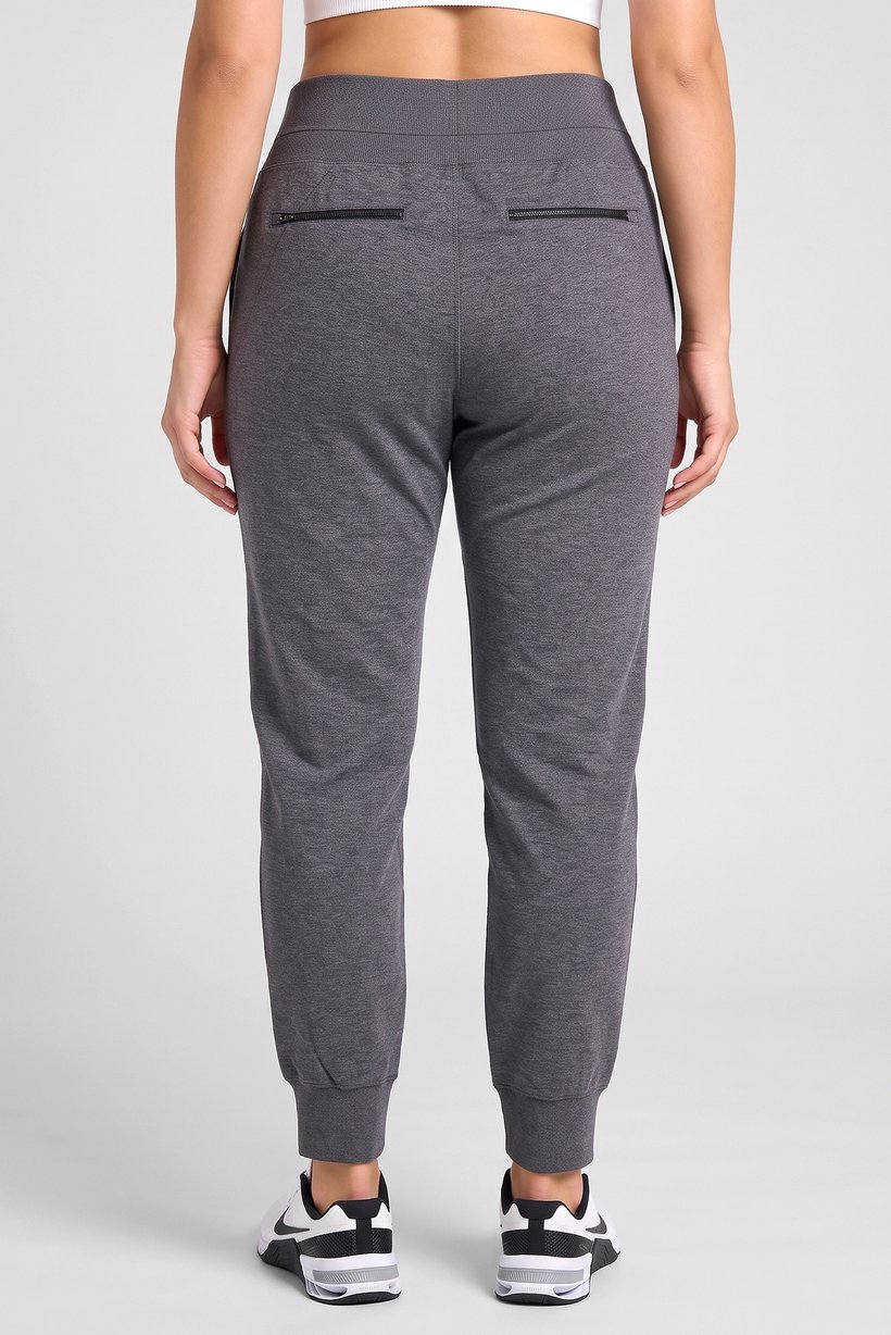 Women Plus Size Heather Training Jogger Pants, Dark Grey