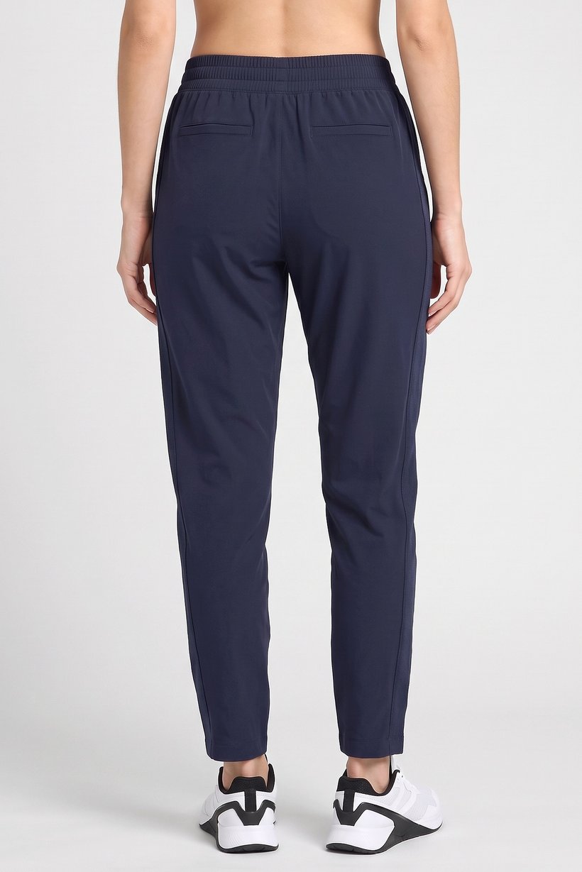 Women Regular Fit Solid Outdoor Track Pants, Navy Blue