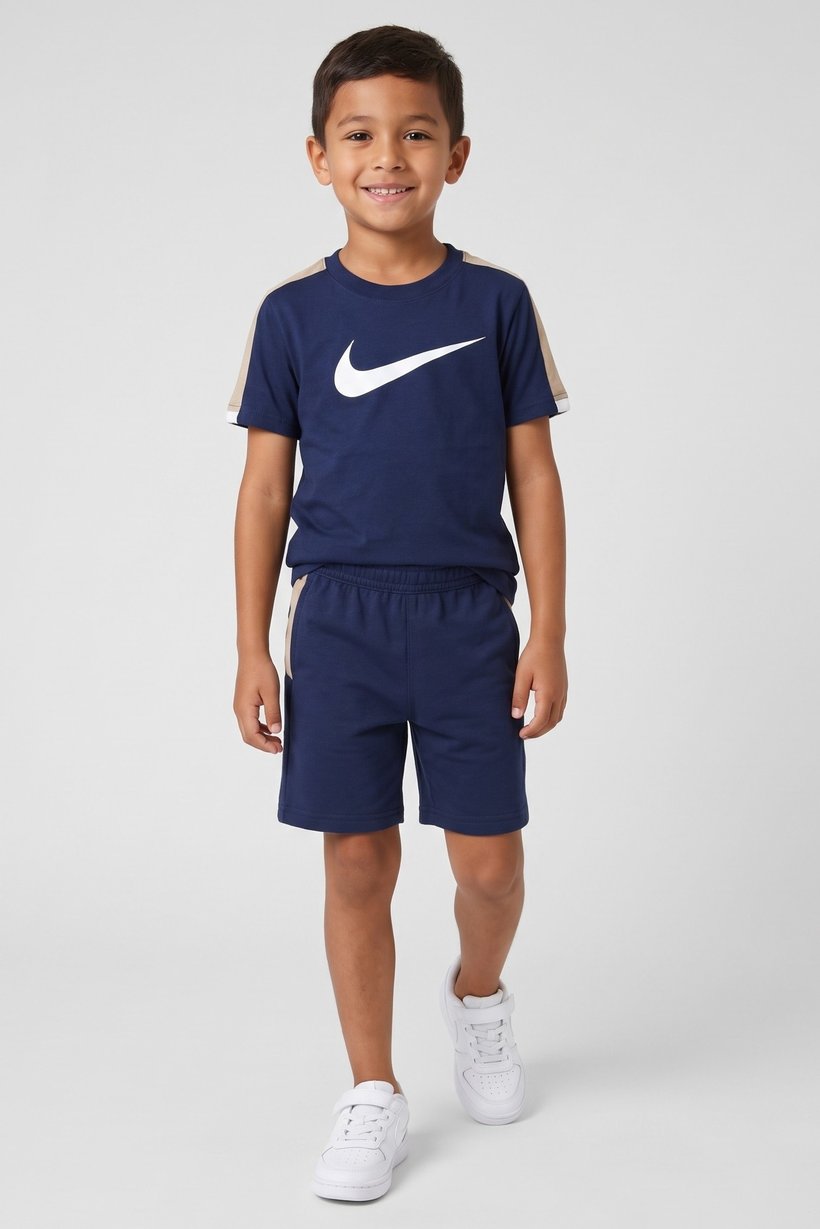 Toddlers Boy 2 Pieces Short Sleeve Outdoor T-Shirt And Shorts Set, Navy