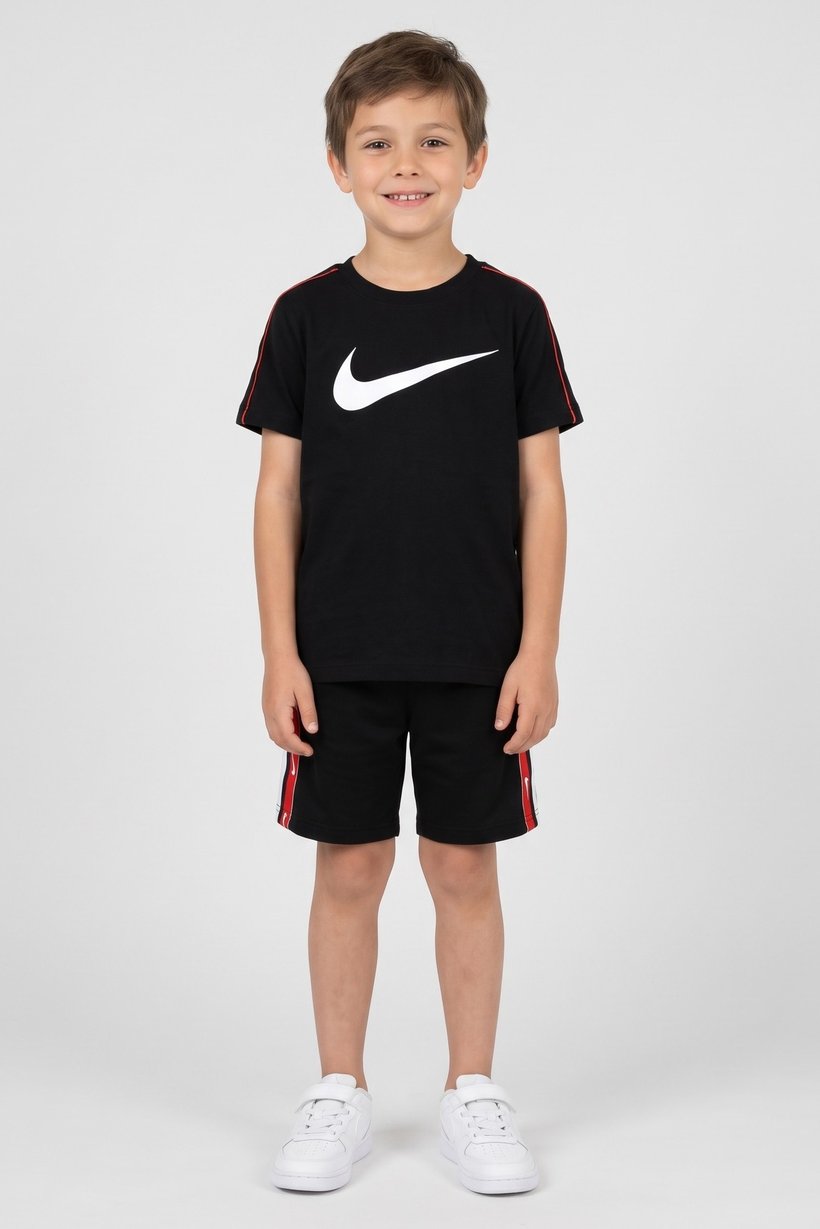 Kids Boy Short Sleeve T-Shirt And Shorts Outdoor Set, Black