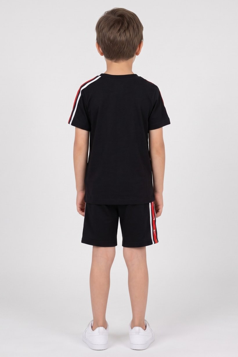 Kids Boy Short Sleeve T-Shirt And Shorts Outdoor Set, Black