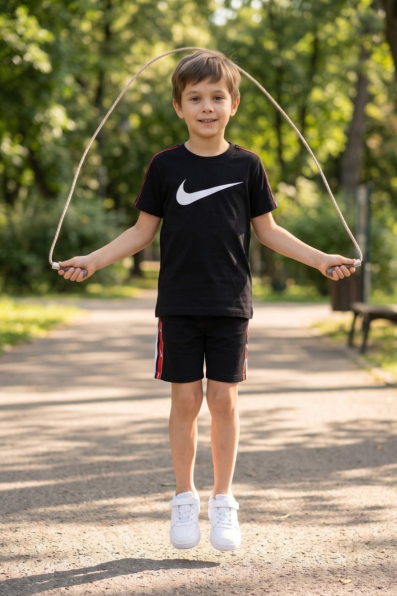 Kids Boy Short Sleeve T-Shirt And Shorts Outdoor Set, Black