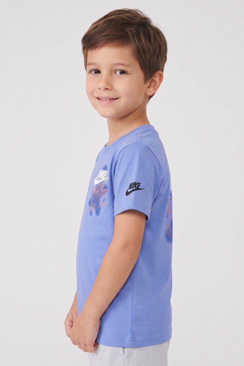 Kids Boy Sportswear Fit Short Sleeve Outdoor T-Shirt, Blue
