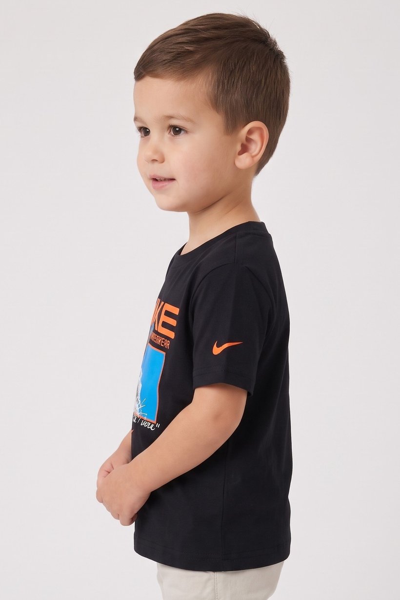 Toddlers Boy Short Sleeve Outdoor T-Shirt, Black