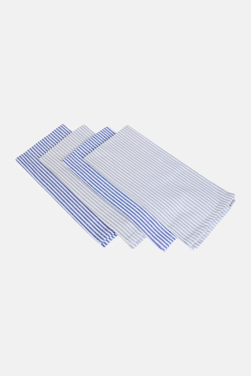 4 Pieces Stripe Cotton Towel Set, Multicolor