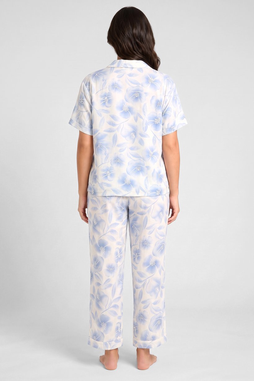 Women 2 Pieces Floral Print Top And Pant Pajama Set, Multticolor