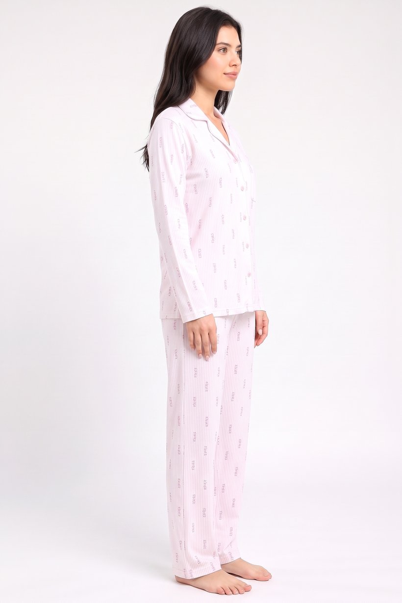 Women 2 Pcs Floral Print Long Sleeve Pyjama Top And Pants Set, Multicolor