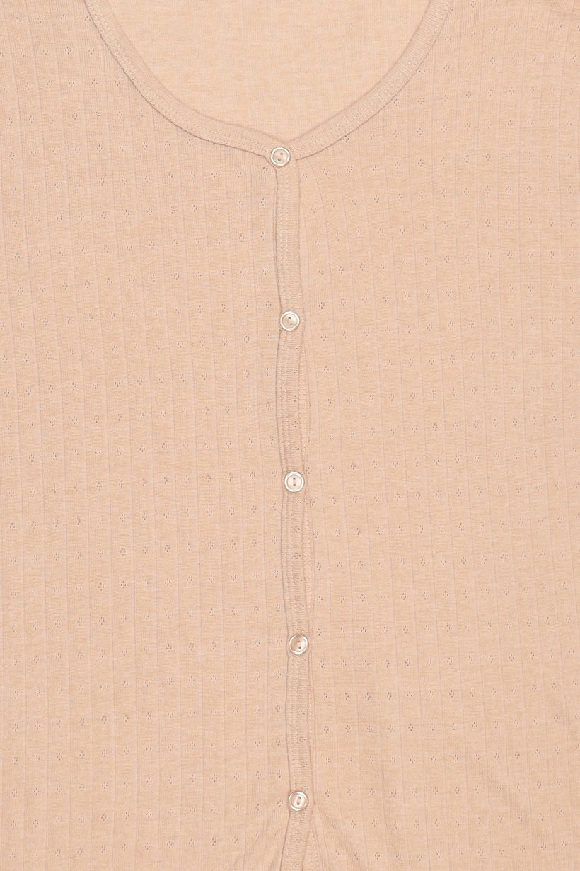 Women 2 Pieces Long Sleeve Top And Bottom Pajama Set, Dark Peach