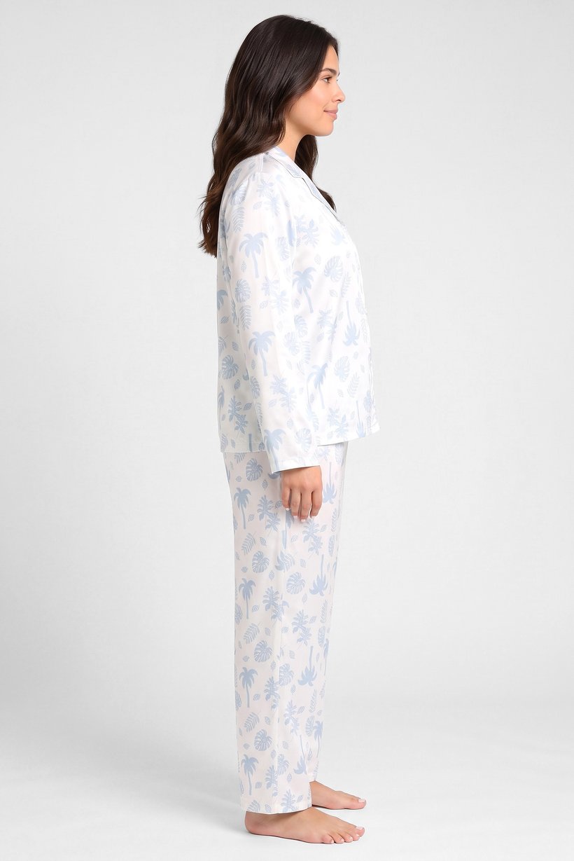 Women 2 Pieces Allover Print Long Sleeve Top And Pyjama Pants Set, Multicolor