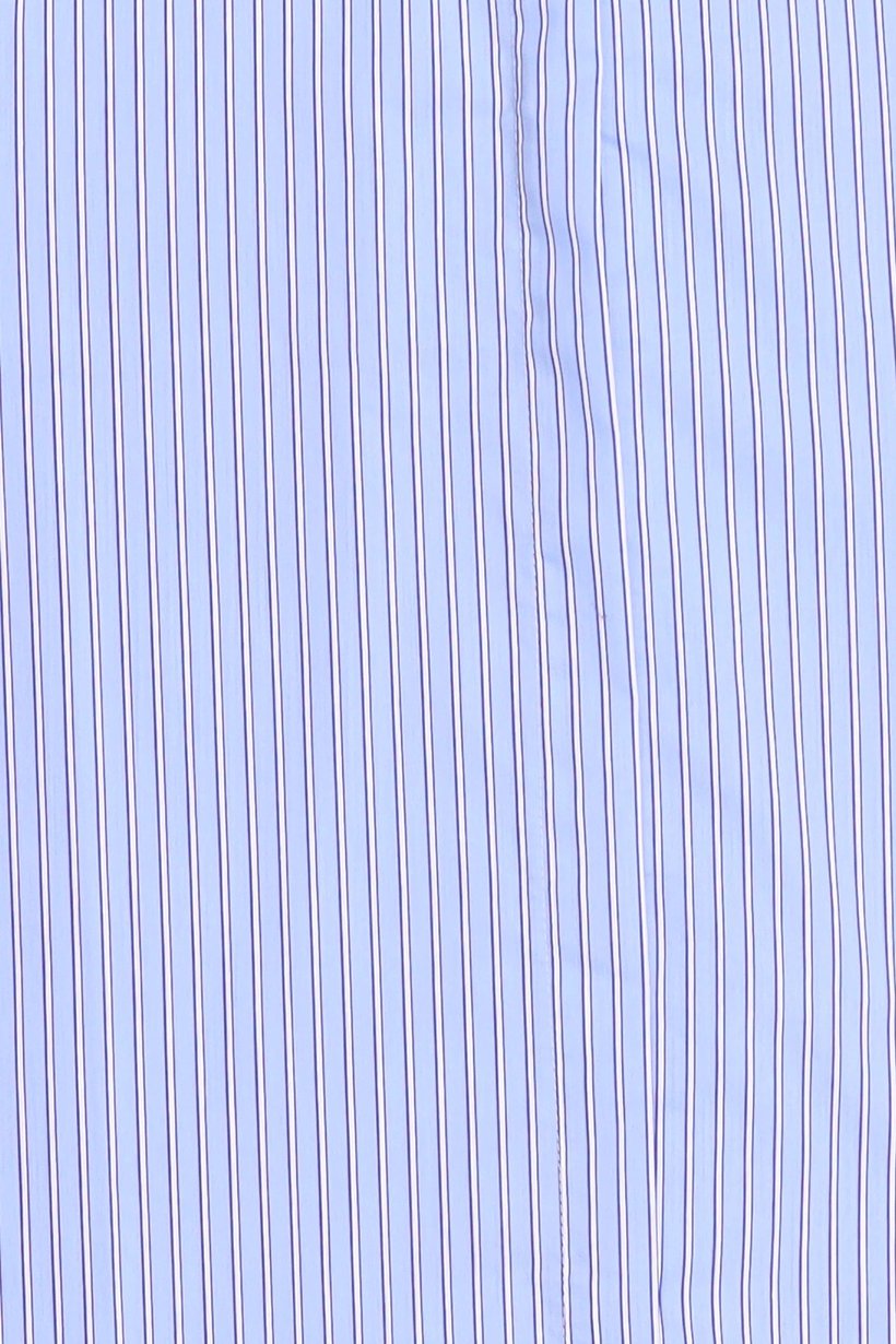 Women High Neck Long Sleeve Stripe Shirt, Light Blue