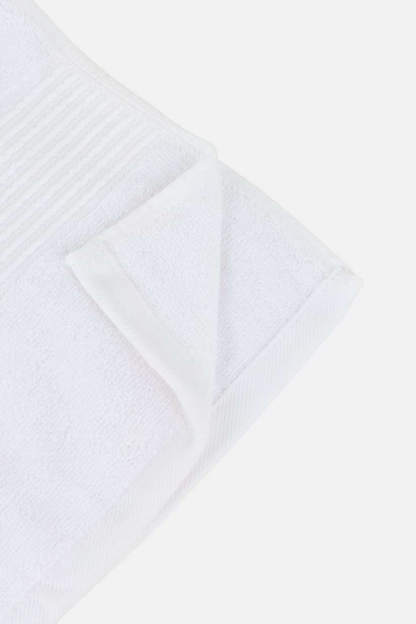 2 Pieces Textured Bath Towel, White