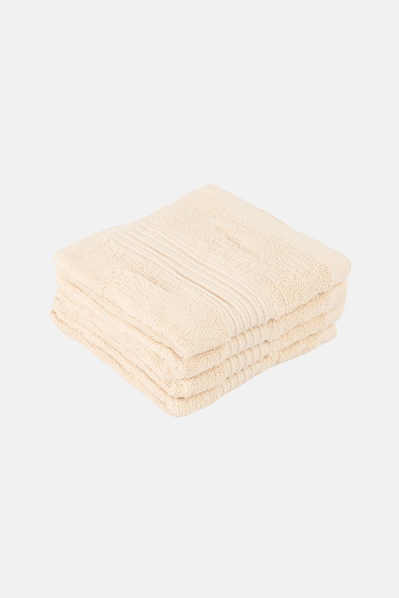 4 Pieces Hand Towel Set, Cream