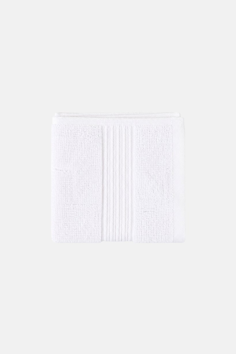 4 Pieces Textured Face Towel Set, White