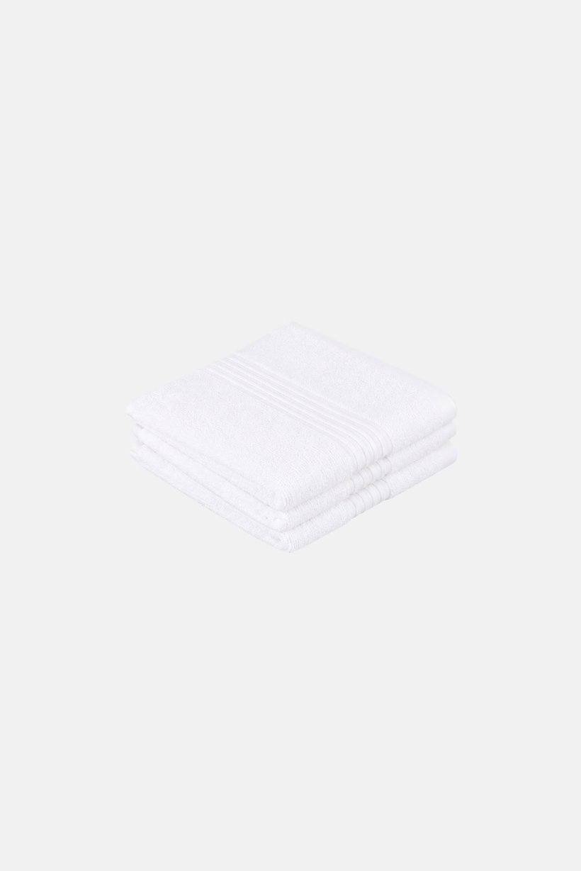 4 Pieces Textured Face Towel Set, White
