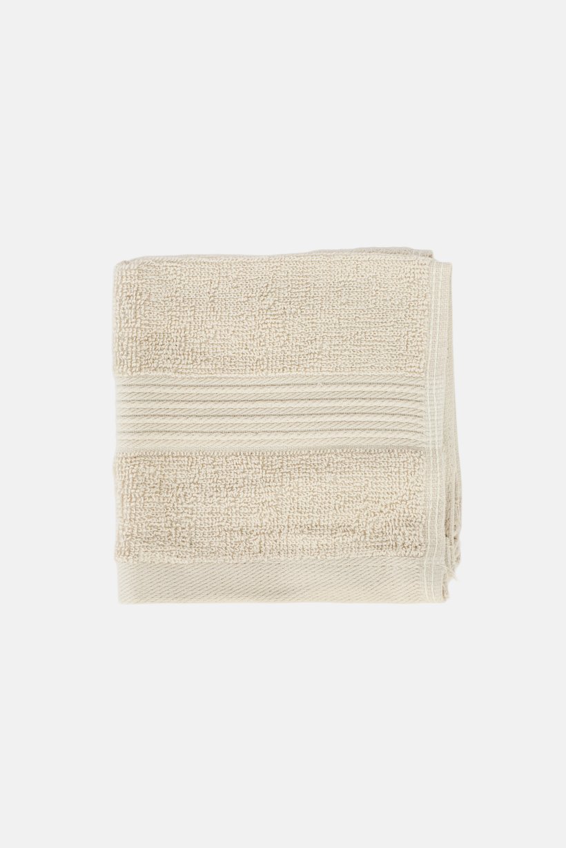 4 Pieces Textured Face Towel Set, Beige