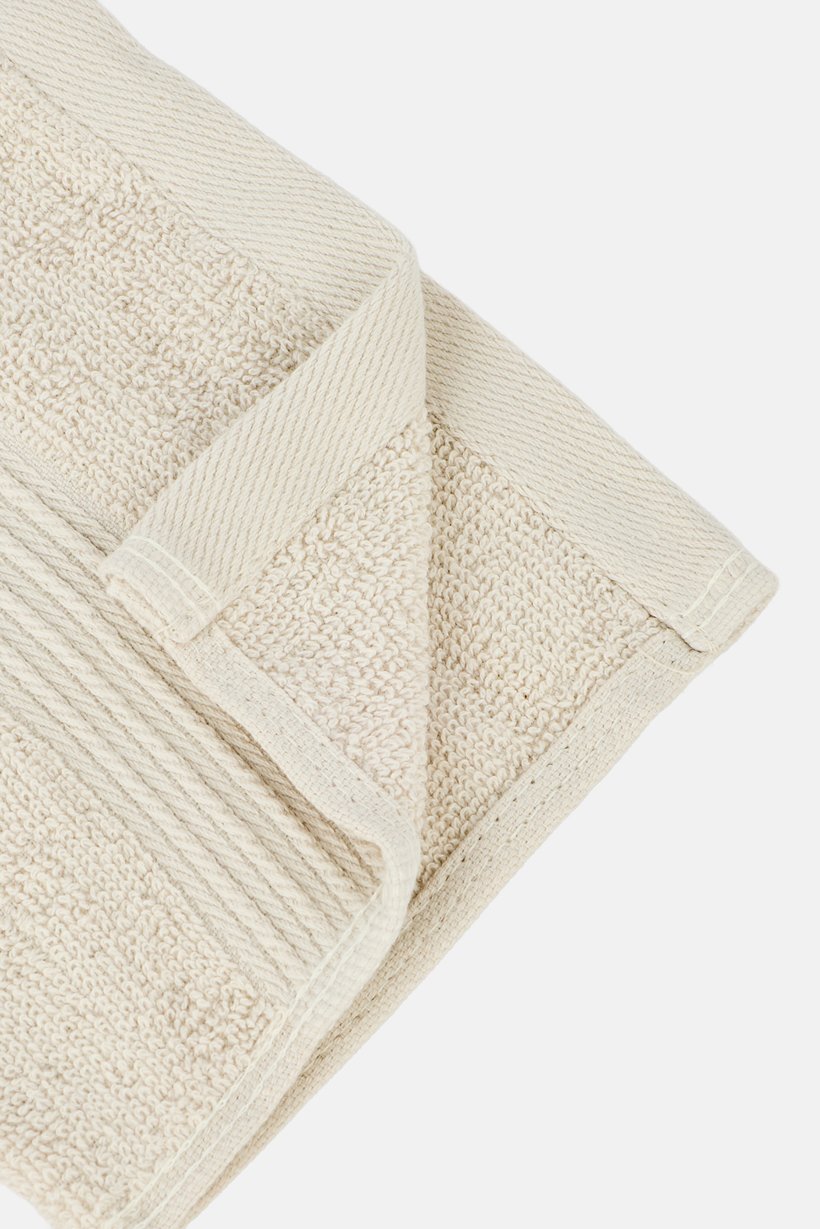 4 Pieces Textured Face Towel Set, Beige
