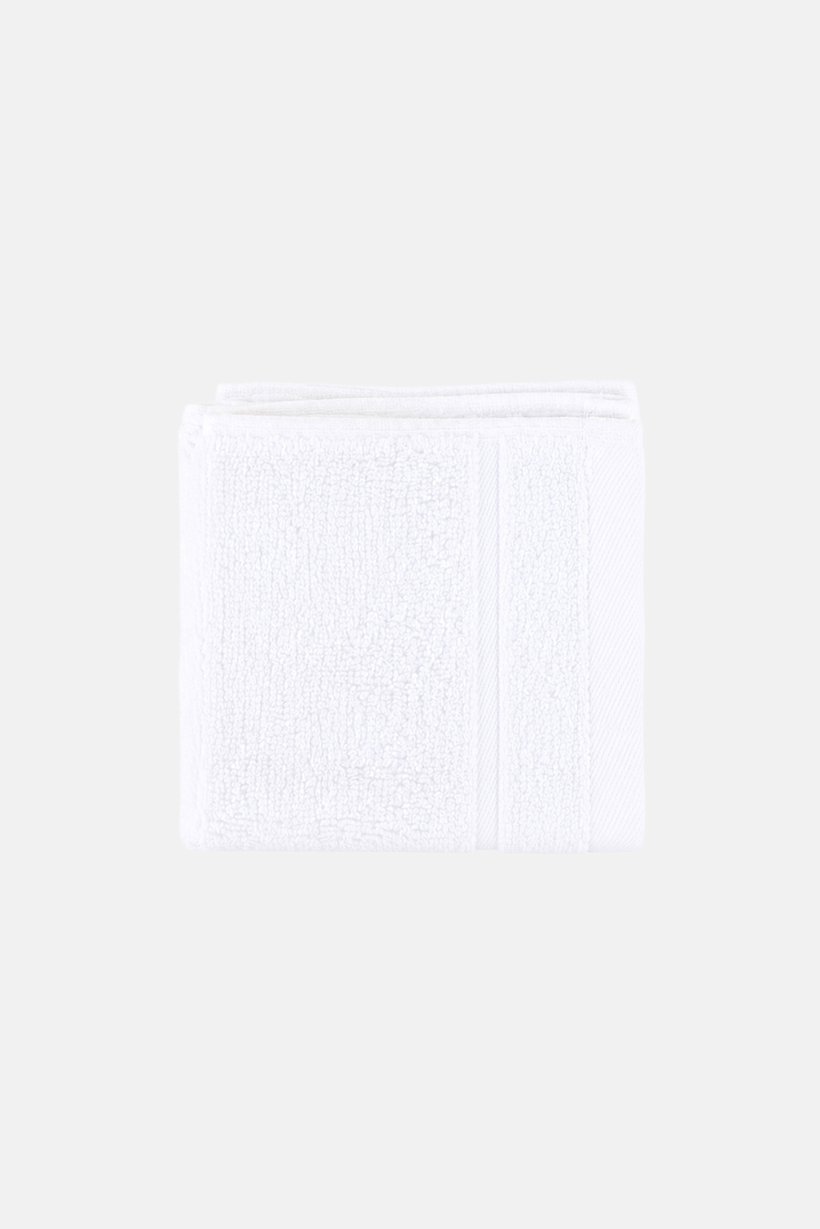 4 Pieces Textured Face Towel Set, White