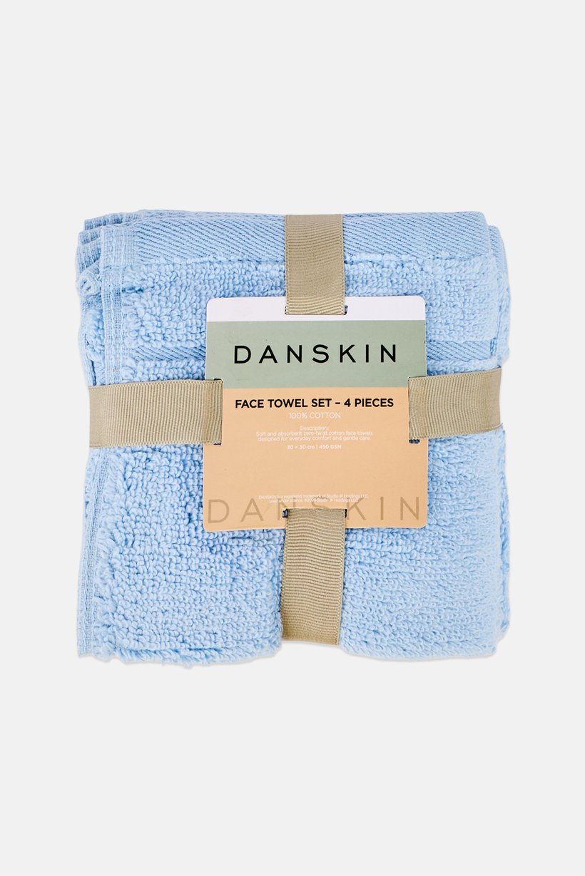 4 Pcs Textured Hand Towel, Blue