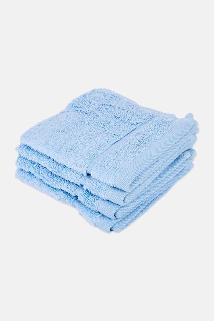 4 Pcs Textured Hand Towel, Blue
