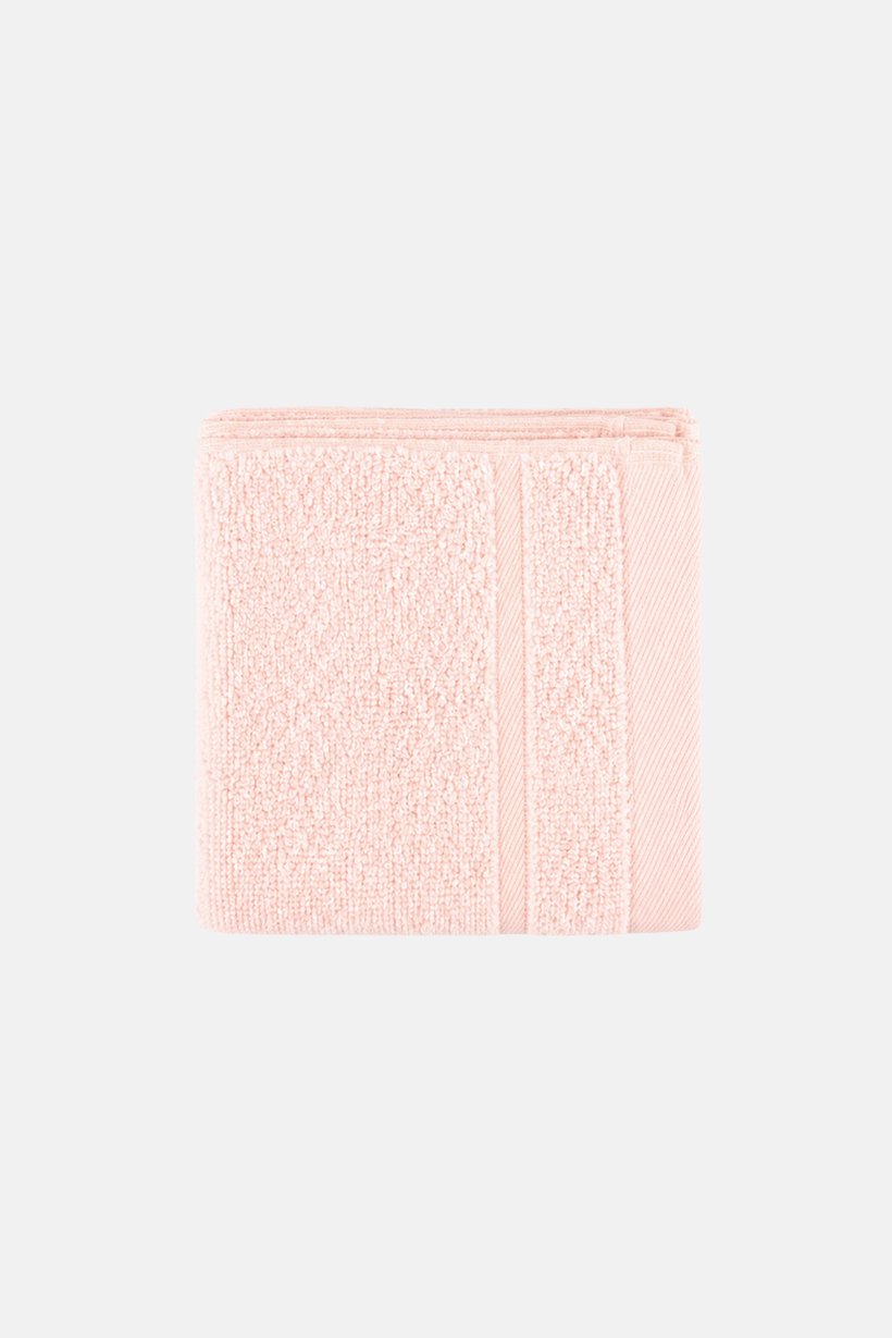 4 Pieces Textured Face Towel Set, Light Pink