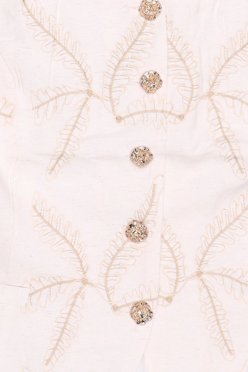 Women Square Neck Sleeveless Embroidered Tank Top, Beige
