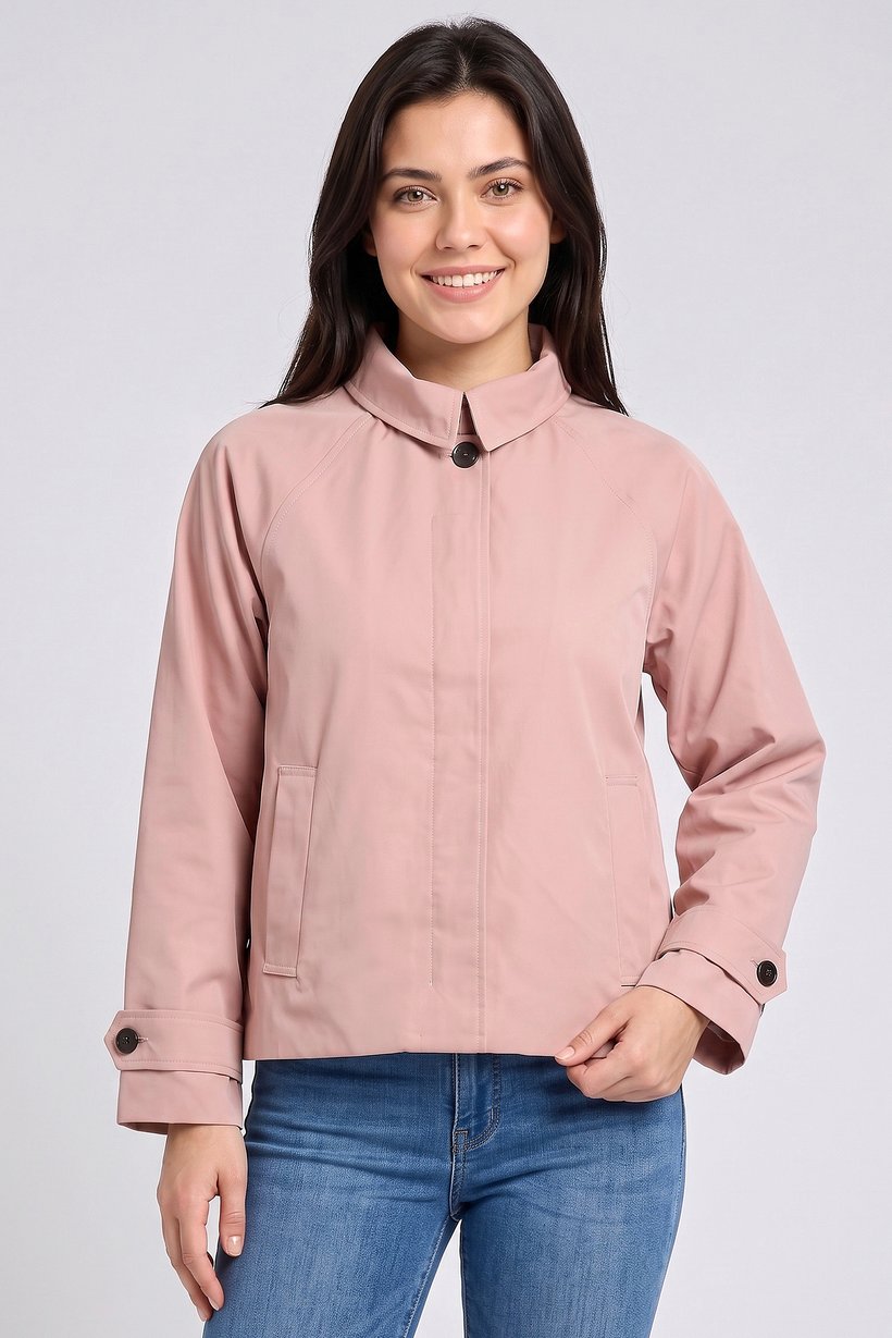 Women Plain Motorcycle Jacket, Pink