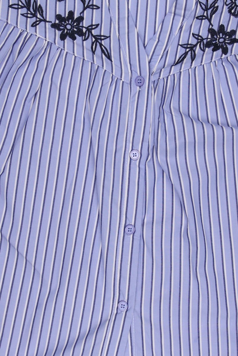 Women V-Neck Long Sleeve Stripe Blouse, Multicolor